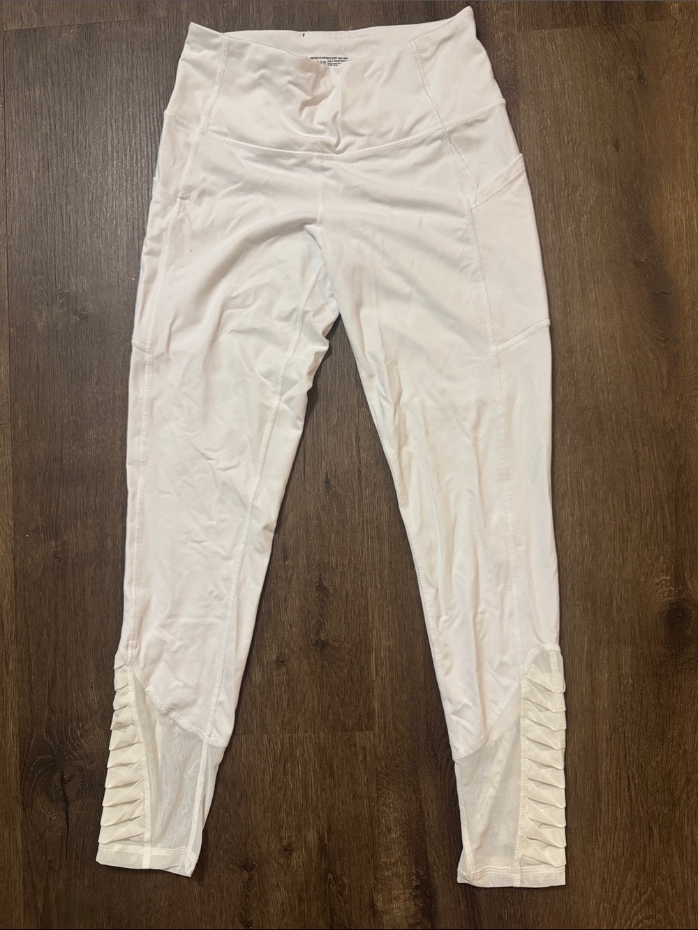 Victoria's Secret White High-Waist Sport Leggings with Braided Ankle Panels